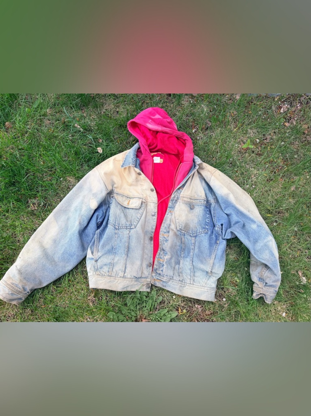 Vintage GAP Well Worn Sun Faded Chores Work Fleece Lined Jean Jacket Large
